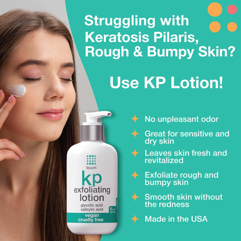 Glycolic Acid Lotion for Keratosis Pilaris - KP Lotion Moisturizer - Glycolic Acid Body Lotion for AHA BHA Rough & Bumpy Skin- Keratosis Pilaris Exfoliating Lotion Gets Rid Of Redness - 8 Fl Oz