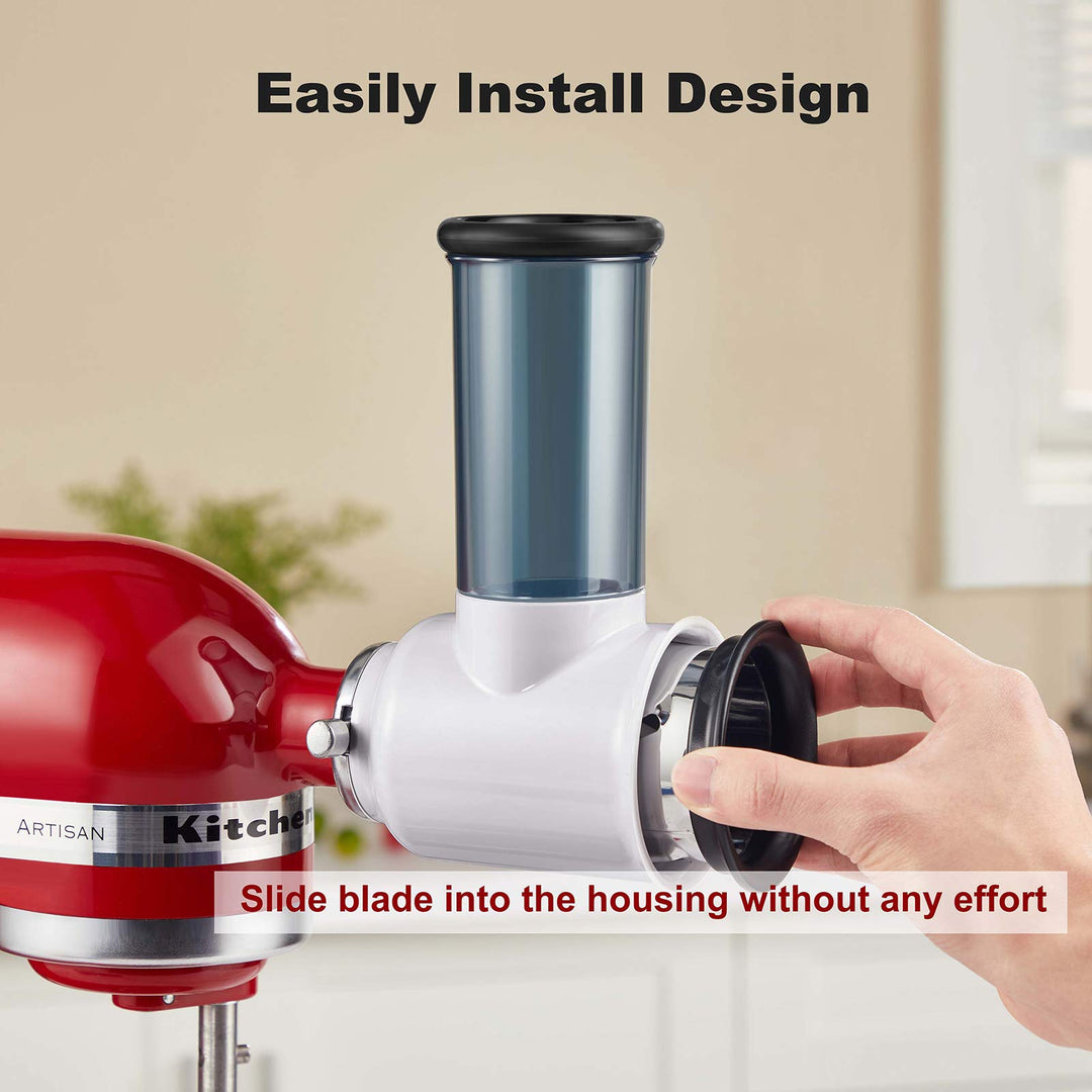 Slicer Shredder Attachment for KitchenAid Stand Mixer,Cheese Grater Attachment for KitchenAid Stand Mixer, Food Processor with 3 Blades by Hozodo