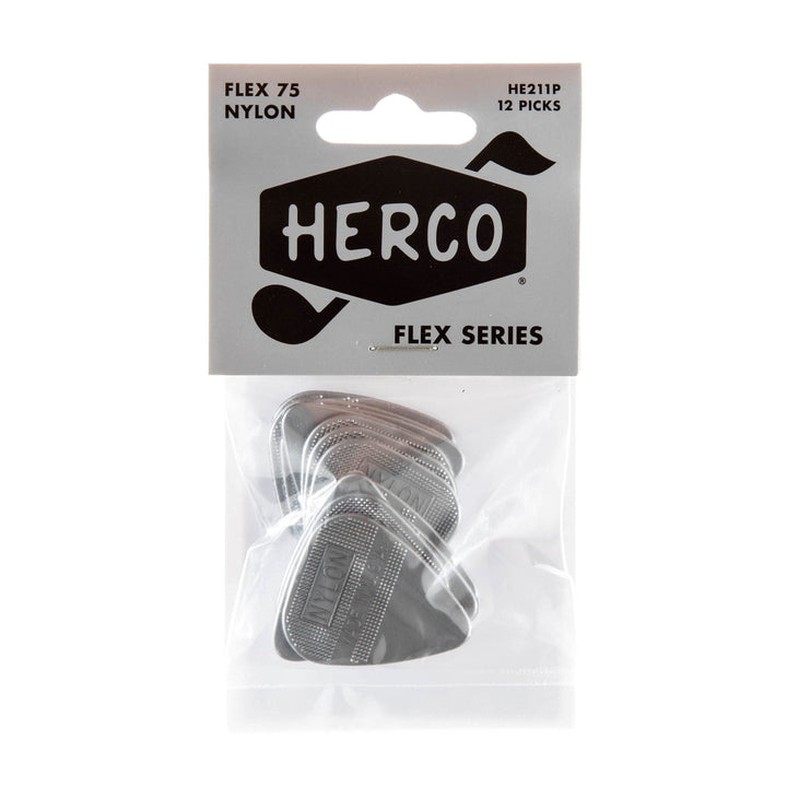 Herco® HE211P Flex 75 Nylon Flat Picks, Silver, Heavy, 12/Player&#39;s Pack