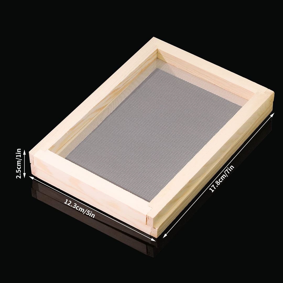 10pcs Paper Making Screen Kit Wooden Paper Making Mold Frame 5 x 7 inch Wood Screen Printing Frame with Mesh and Cloth for DIY Paper Craft Making Handcraft (5x7inch)