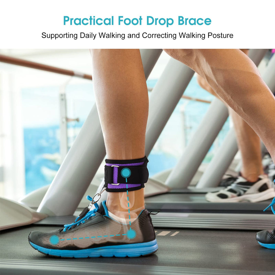 Drop Foot Support, Adjustable Drop Foot Brace with Elastic Straps Foot Up Brace Orthosis Ankle Brace Support Foot Drop Postural Corrector for Improve Walking Gait, Prevents Cramps Ankle Sprains