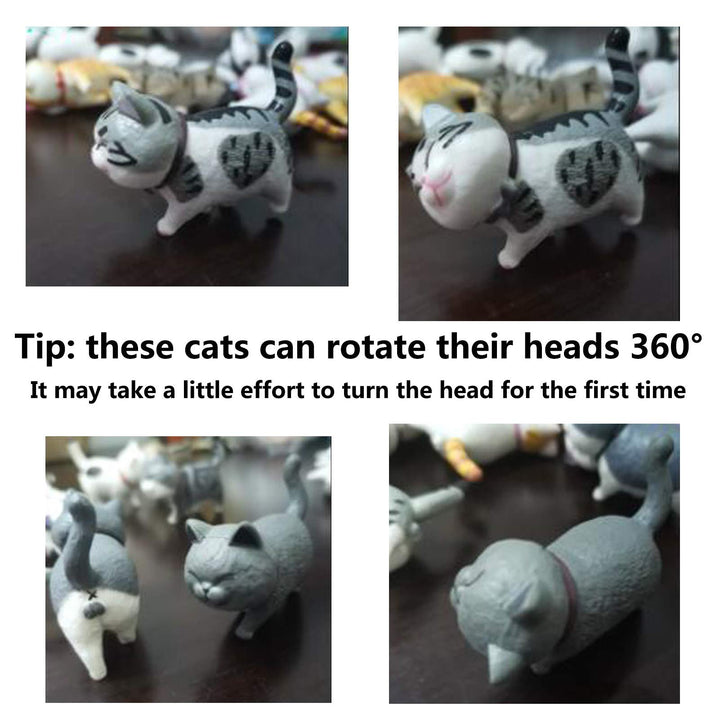 Halloluck 9 Pcs Cute Miniature Cat Figure Animal Cat Ch