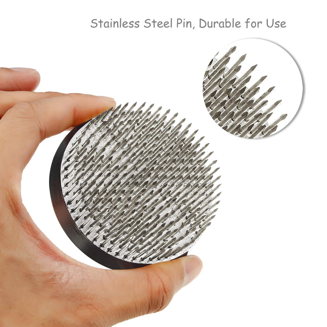 Flower Frogs Stainless Floral Frogs Kenzan Flower Vase Round Metal Flower Arranger Tool Pin Holder Ikebana Flower Pin Frogs for Vase Flower Arrangements Home DIY Craft