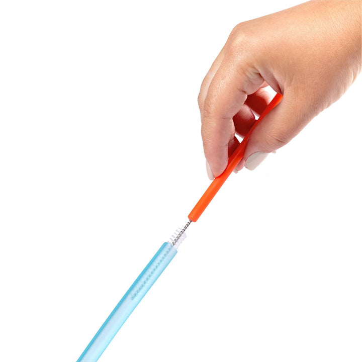 Snug Silicone Straws with Cleaning Brush (Pack of 6)