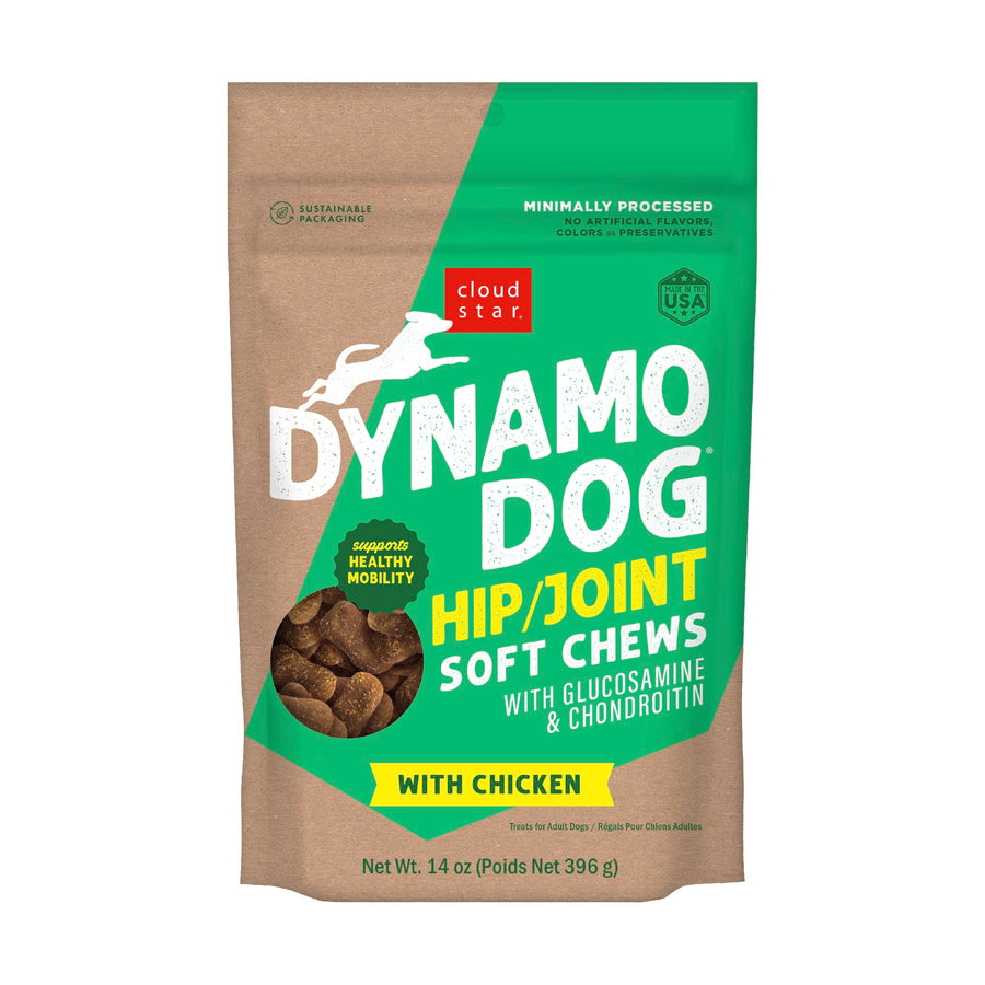 Dynamo Dog Hip & Joint Soft Chew Treats Chicken Formula - Grain Free - 14 oz (20132)