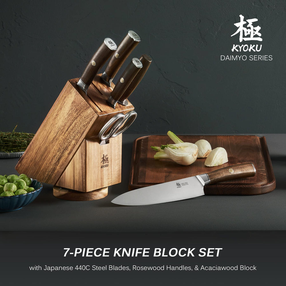 5 Inch Utility Knife - Daimyo Series - Multipurpose Chef Knife with Ergonomic Rosewood Handle, & Mosaic Pin - Japanese 440C Stainless Steel Kitchen Knife with Sheath & Case