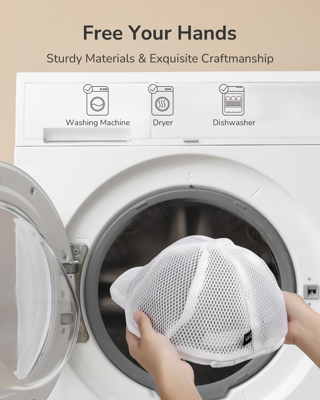Baseball Cap Hat Washer for Washing Machine, 2 Pack Cleaner Caps, Organizer/Cap Dishwasher, Rack Holder