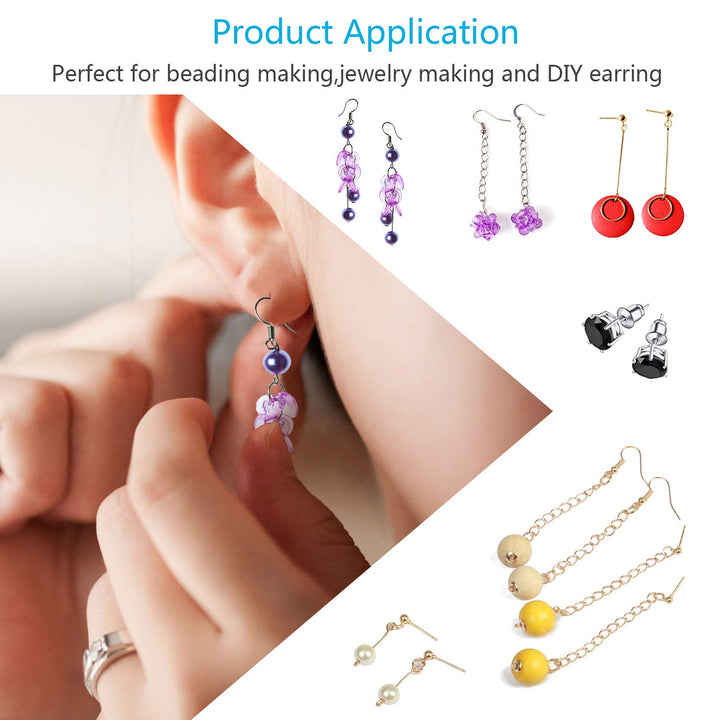 Earring Making Supplies, 2410pcs Jewelry Making Kits in Earring Backs Earring Hooks Earring Posts for DIY Beginners Adults Crafters