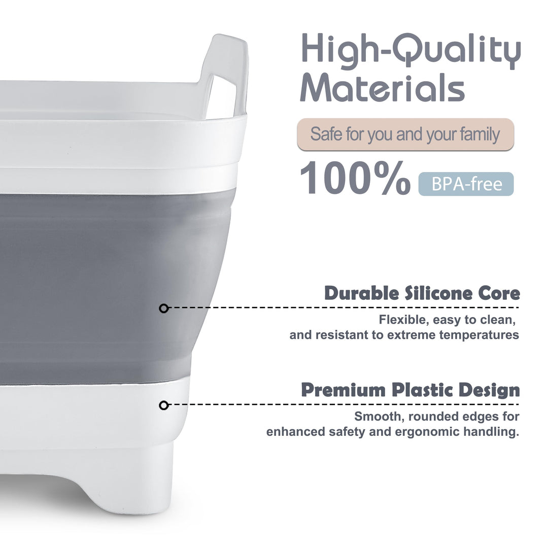 Goderewild 2.4 Gal(9L) Collapsible Dish Basin with Drai