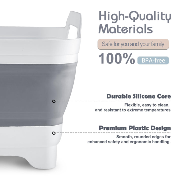 Goderewild 2.4 Gal(9L) Collapsible Dish Basin with Drai