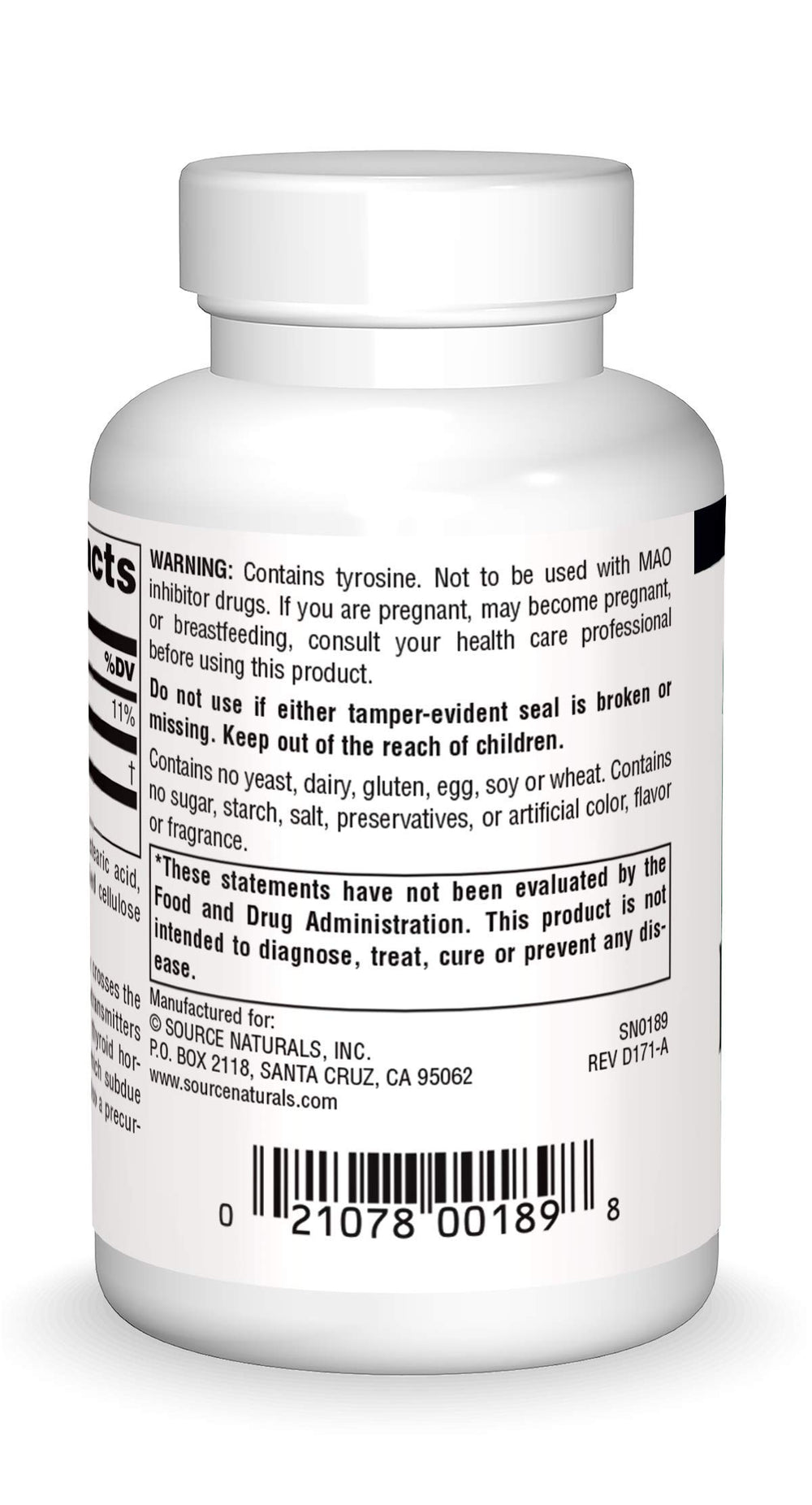 Source Naturals L-Tyrosine -Free Form Amino Acid Supple