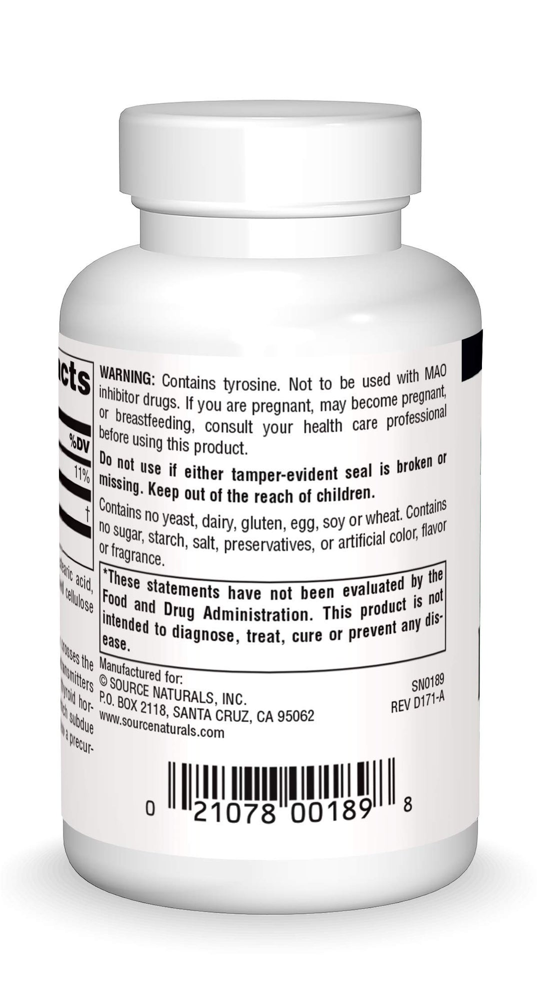 Source Naturals L-Tyrosine -Free Form Amino Acid Supple