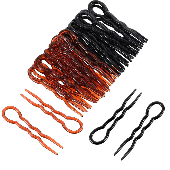 48 Pieces Plastic U Shaped Hair Pins Lady Style Grip Hair Pins Fast Spiral Hair Grip for Women Girls Hairstyle Accessories