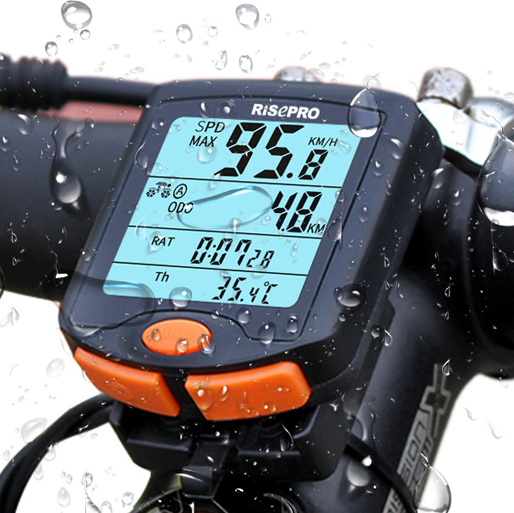 Bike Computer, ® Wireless Bicycle Speedometer Bike Odometer Cycling Multi Function Waterproof 4 Line Display with Backlight YT-813