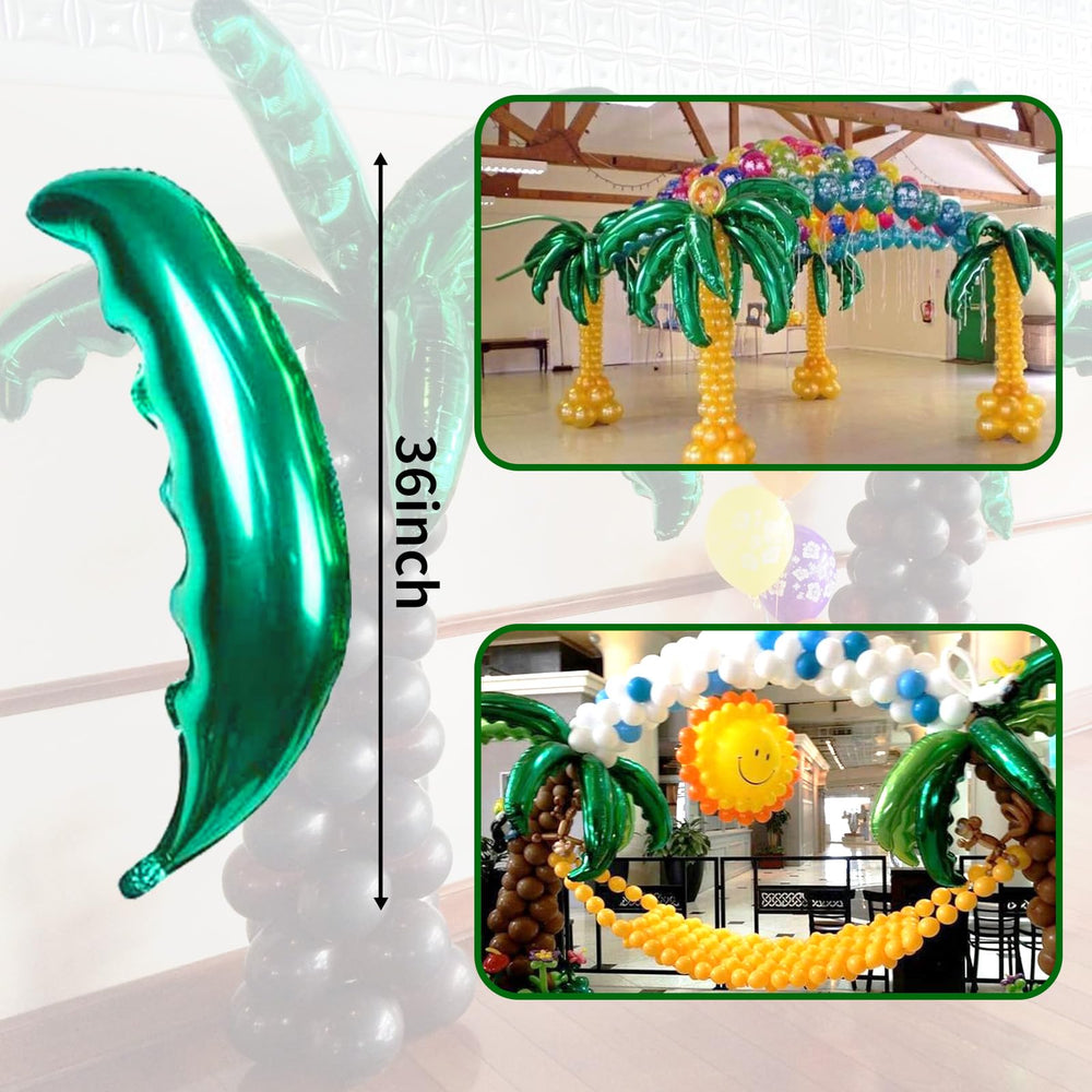 36 Inch Hawaiian Luau Coconut Tree Leaves Balloons Alum
