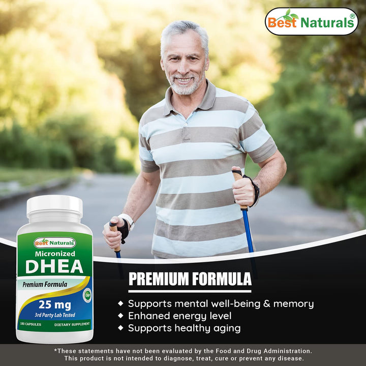 Best Naturals, Micronized DHEA 25 mg 180 Capsules