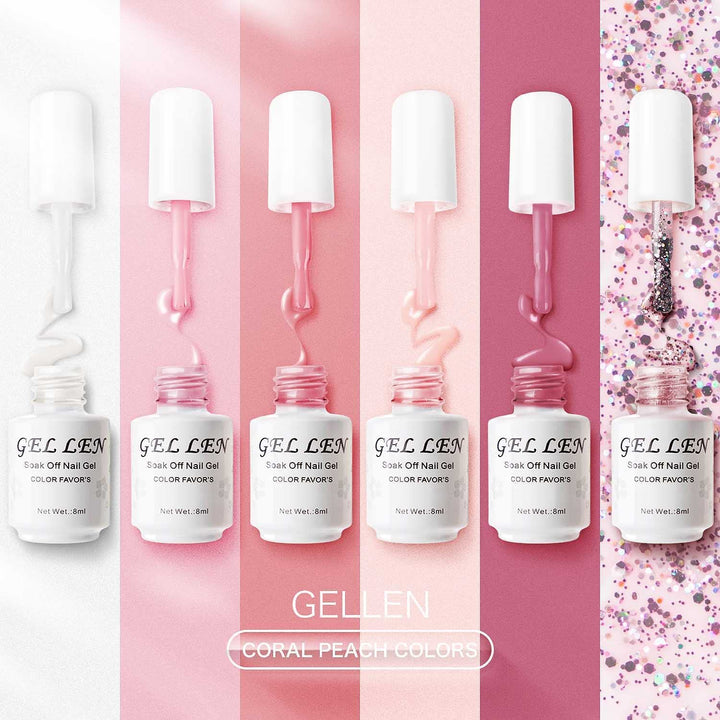 6 Pastel Colors: Gel Nail Polish Set 6 Pastel Colors, Long Lasting Manicure Kit