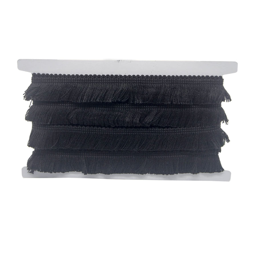 6 Yards Black Color Cotton Fringe Tassel Trim for DIY Decoration (1 Inch)