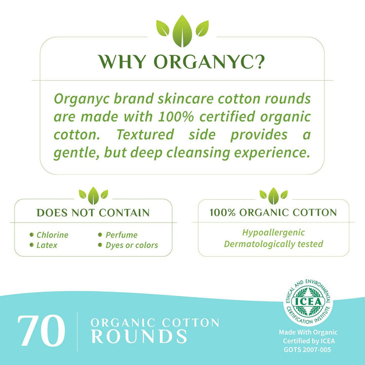 Organyc 100% Organic Cotton Rounds - Biodegradable Cott