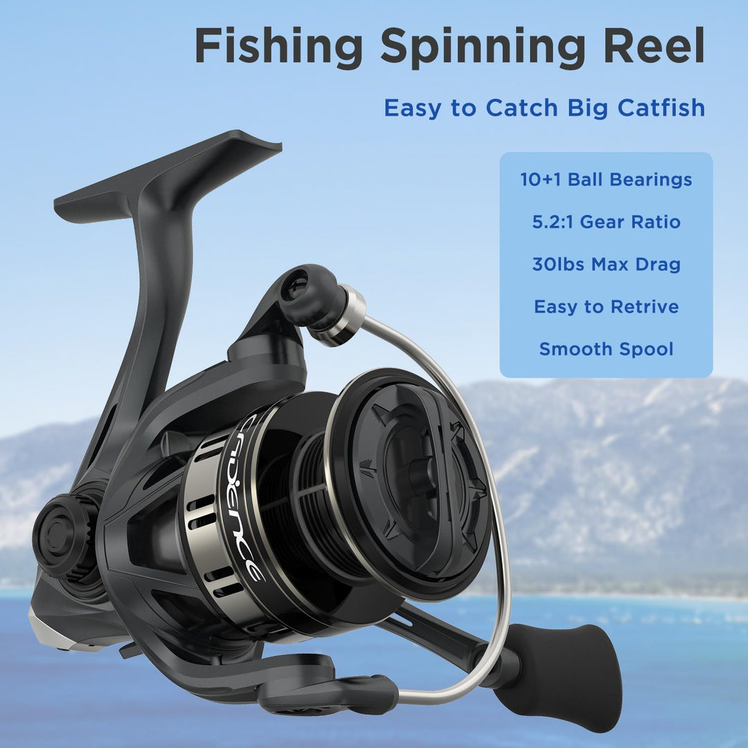 [2024 Silky] Cadence Ideal Spinning Reel, Super Smooth Fishing Reel with 10 + 1 BB for Freshwater, Durable and Powerful Reel with 30LBs Max Drag & 6.2:1, Great Value& Tuned Performance