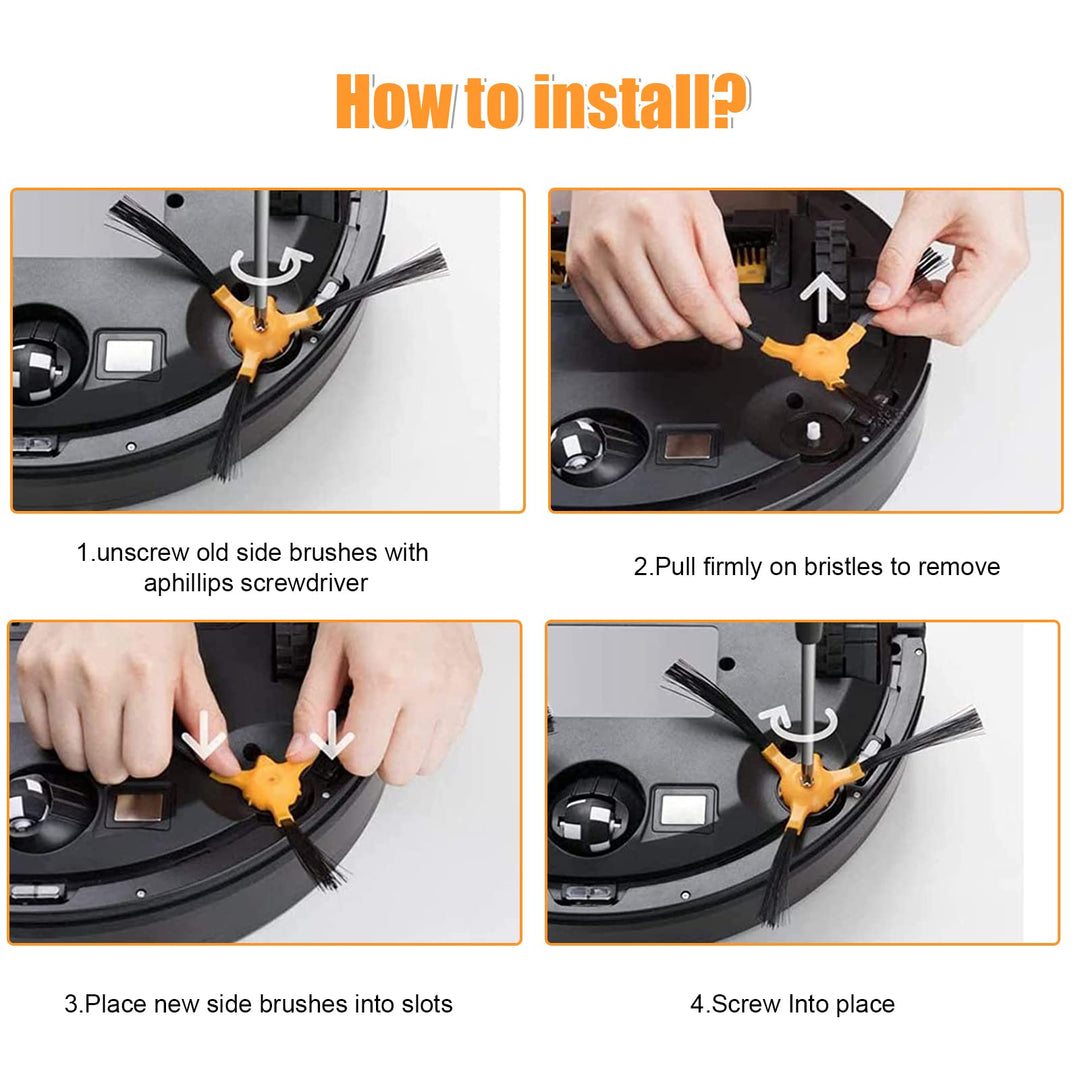 3-Packs Replacement Parts Side Brushes for Ecovacs DEEBOT N79S N79 DN622 DN620 Robotic Vacuum Cleaner,Sweeping Robot Accessories