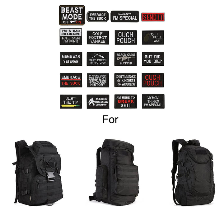 20 Pieces Funny Tactical Military Morale Patch Full Embroidery Patch Set for Caps,Bags,Backpacks,Clothes,Vest,Military Uniforms,Tactical Gears Etc. (Navy)
