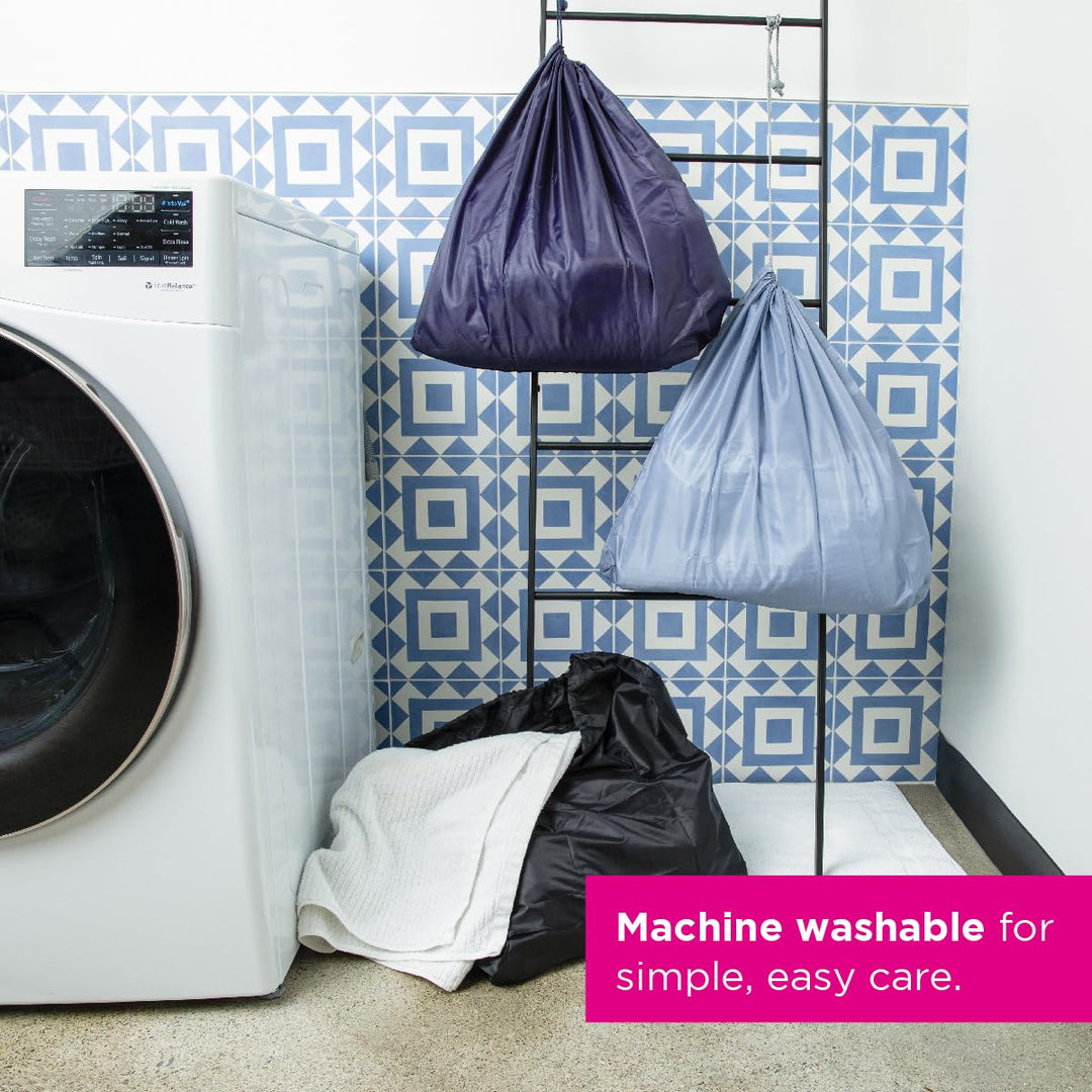 Miamica Soft Travel Laundry Bag with Zipper and Drawstr