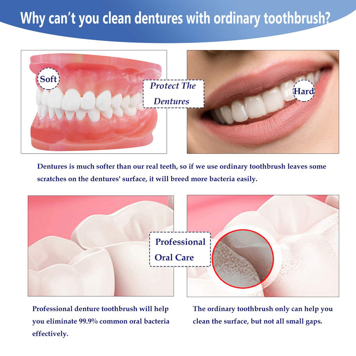 Premium Denture Cleaning Brush Set with Multi-Layered B