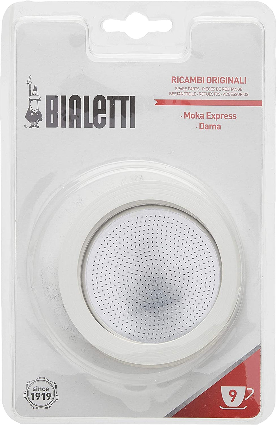Bialetti Replacement Gaskets and Filter For 9 Cup Stove