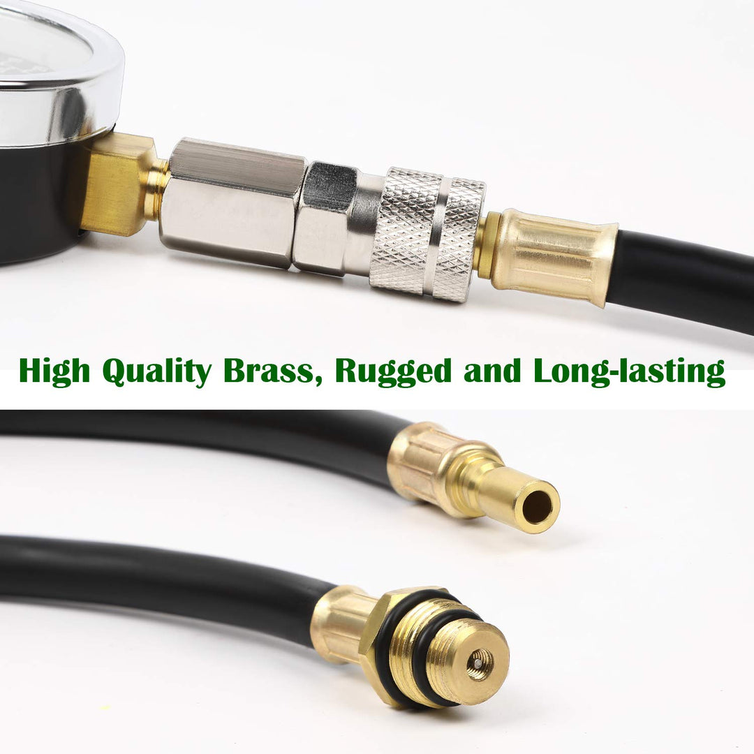 8pcs Petrol Engine Cylinder Compression Tester Kit Automotive Tool Gauge