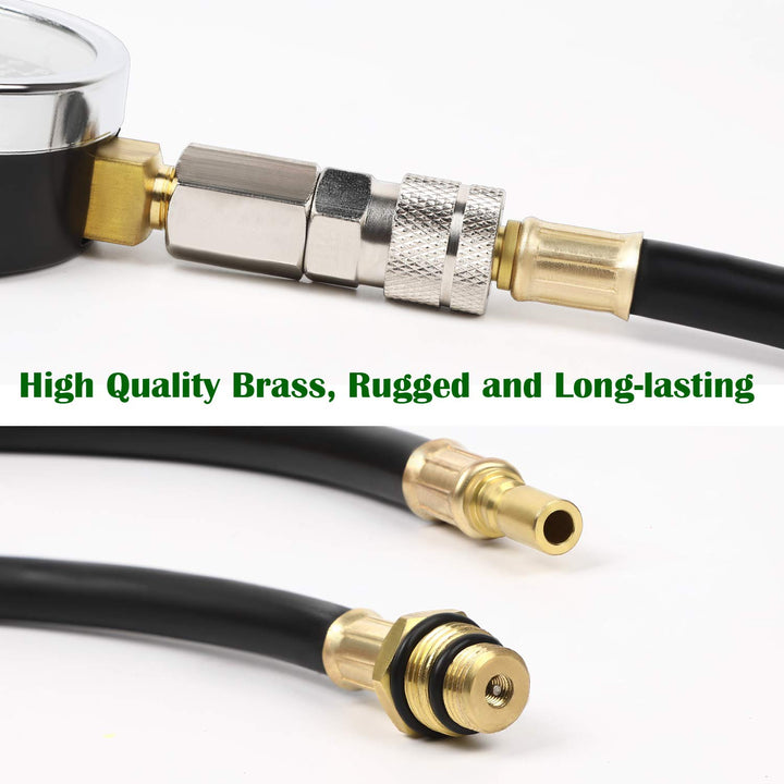 8pcs Petrol Engine Cylinder Compression Tester Kit Automotive Tool Gauge