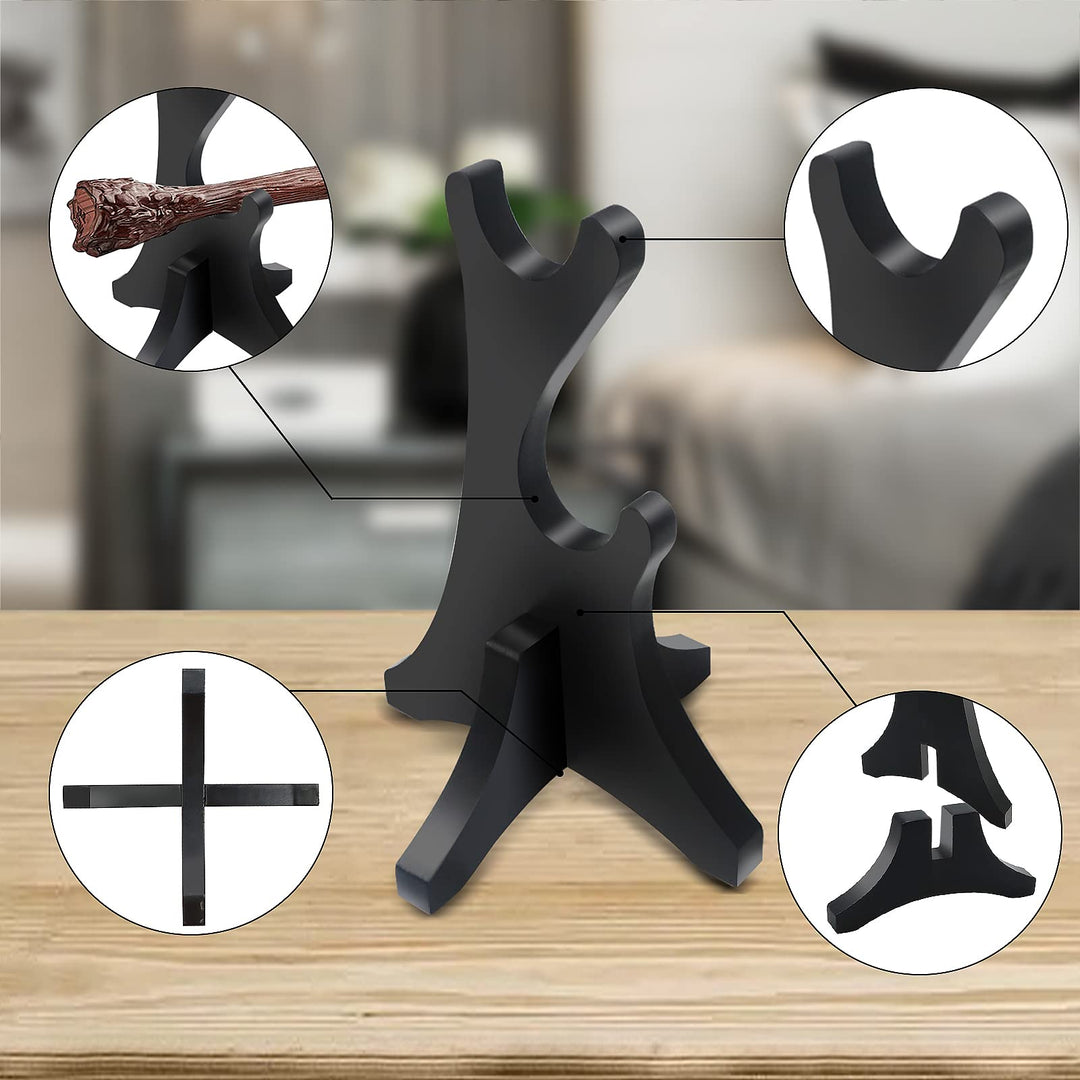 Two Tiers Wand Display Stand, Magic Wand Wood Holder for Wizard Wand Collection and Decoration (Don&#39;t include Wand)
