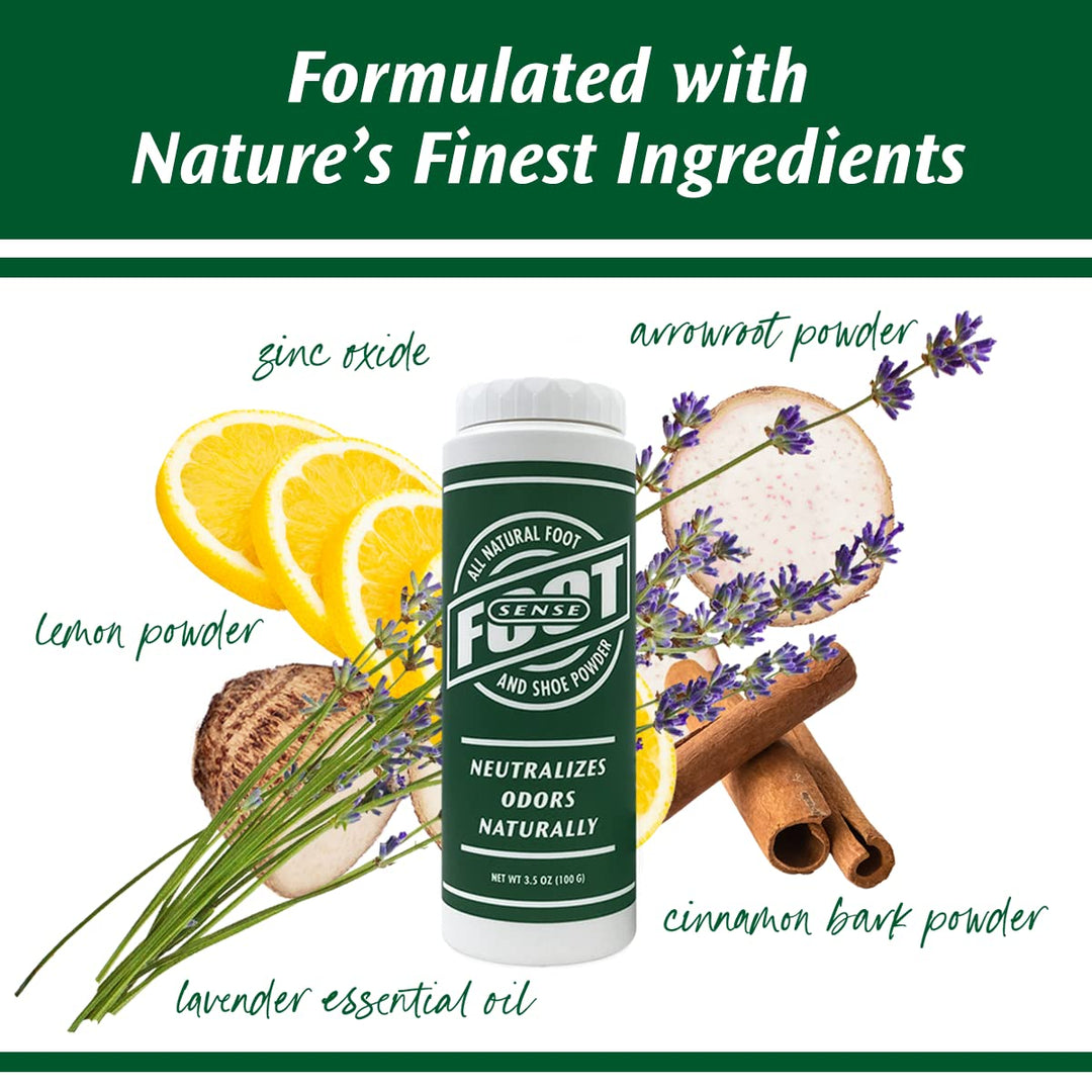 FOOT SENSE All Natural Smelly Foot &amp; Shoe Powde
