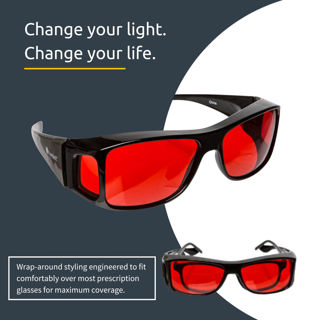 Twilights Fitover Blue Light Blocking Glasses to Reduce Eye Strain and UV Glare for Better Sleep - Men &amp; Women, Computer Screen, Gaming, TV, Phone - by Dave Asprey