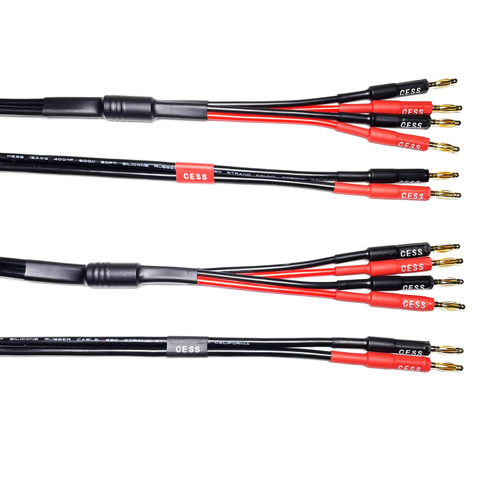 CESS-106-3f Bi-Wire Banana Plug Splitter Speaker Cable,