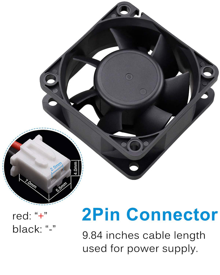 Dc 12V 60mm 6cm 60x60x25mm 2 Wire Brushless Cooling Fan