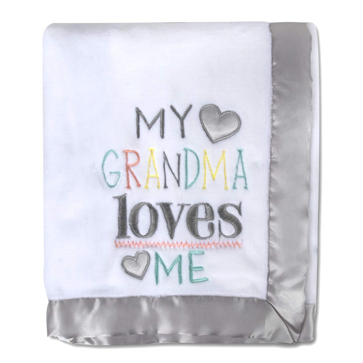 30x40 Fleece Baby Nursery Blanket with Satin Trim for Boys, Girls, and Unknown Gender Baby (Grandma's Love)