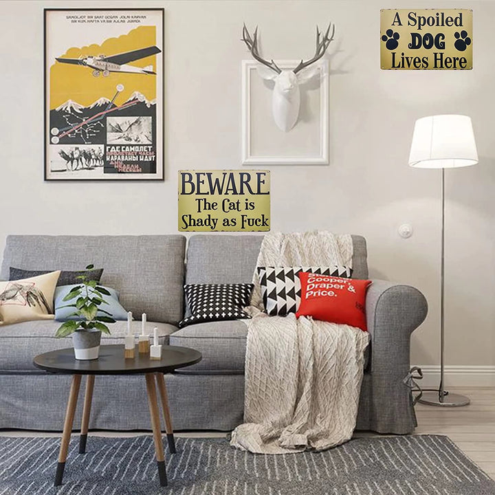 German Shepherd Metal Tin Sign Achtung Kaffee Be Alert As A German Shepherd Funny Poster Cafe Living Room Kitchen Home Art Wall Decoration Plaque Gift