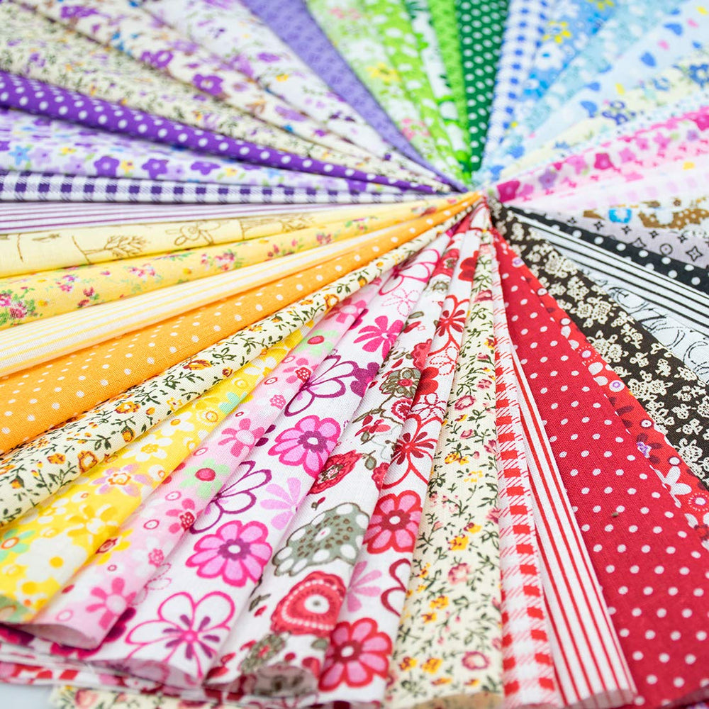 Foraineam 50 Pieces Assorted Cotton Craft Fabric Bundle