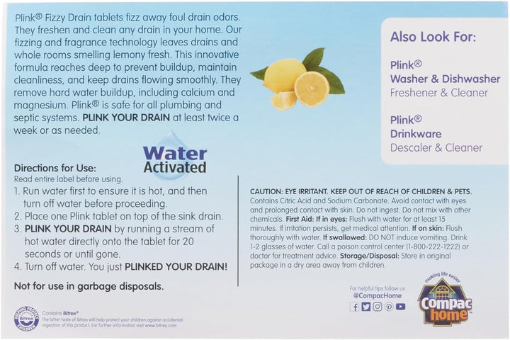 COMPAC HOME Plink Fizzy Sink Drain Cleaner and Deodoriz