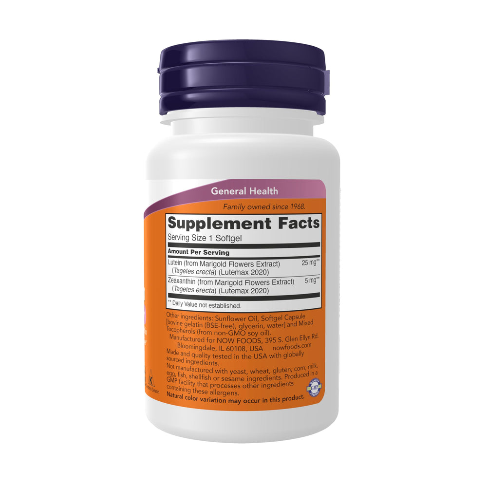 NOW Foods Supplements, Lutein & Zeaxanthin with 25 