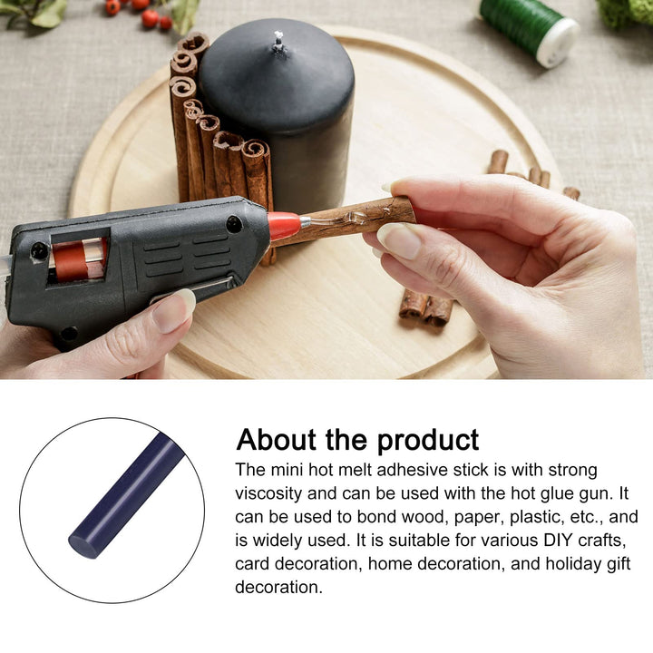 Hot Glue Sticks Mini Adhesive Hot Melt Glue Gun Sticks, [for Art, Craft, DIY, Card Making] - 0.27 x 4/Dark Blue/6 Pcs