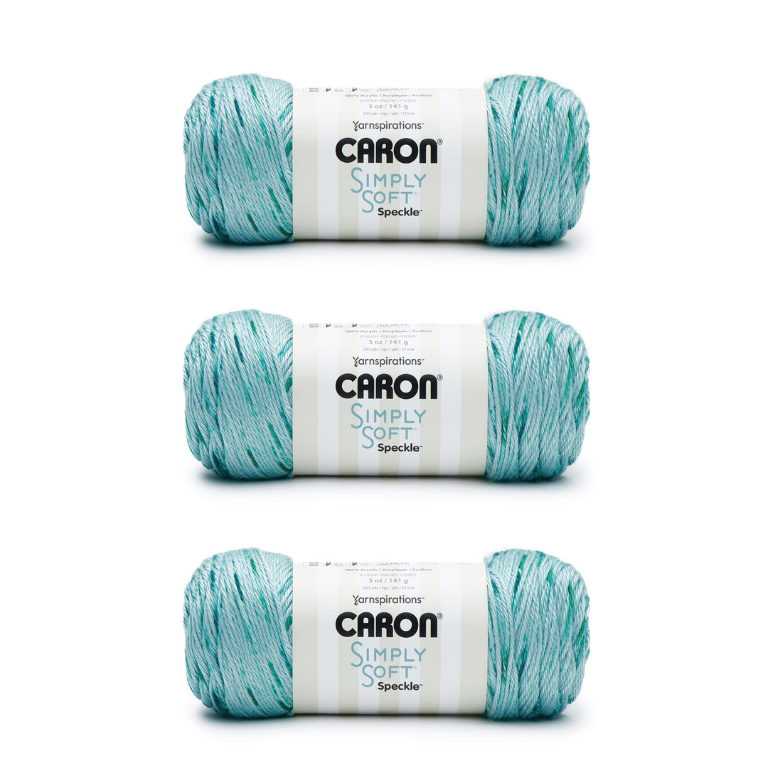 Simply Soft Abyss Speckle Yarn - 3 Pack of 141g/5oz - Acrylic - 4 Medium (Worsted) - 235 Yards - Knitting/Crochet