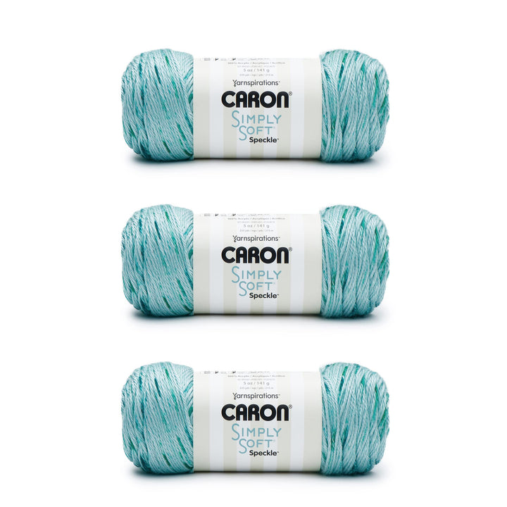 Simply Soft Abyss Speckle Yarn - 3 Pack of 141g/5oz - Acrylic - 4 Medium (Worsted) - 235 Yards - Knitting/Crochet