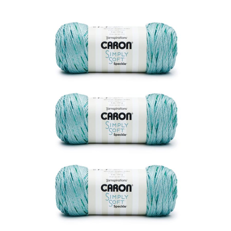 Simply Soft Abyss Speckle Yarn - 3 Pack of 141g/5oz - Acrylic - 4 Medium (Worsted) - 235 Yards - Knitting/Crochet