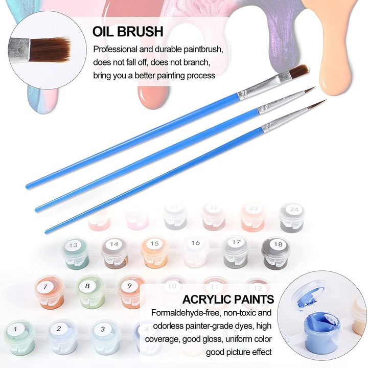 Paint by Number for Adults, 16 x 20 Acrylic Paint by Numbers for Adults Beginner Kids Calavera Girl Painting by Number Kit on Canvas with 3 Brushes DIY Watercolor Adult Paint by Numbers Kits