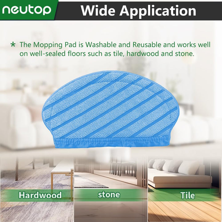 Replacement Microfiber Mopping Pads Compatible with Ecovacs Deebot OZMO T5, N7, 920, 950 Robot Vacuums, 12-Pack.