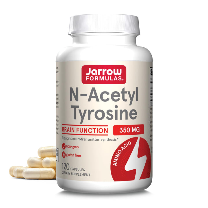 N-Acetyl Tyrosine 350 mg, Brain Support Supplement, Dietary Supplement, Contains Vitamin B6 for Amino Acid Metabolism, 120 Capsules, 120 Day Supply