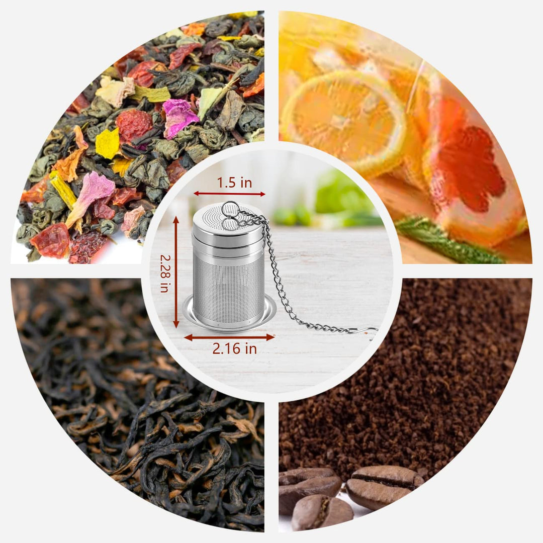 Tea Infuser, Extra Fine Mesh Loose Leaf Tea Steeper for Loose Tea 304 Stainless Steel Tea Strainers with Extended Chain Hook to Brew Loose Leaf Tea,Tea Ball Strainer