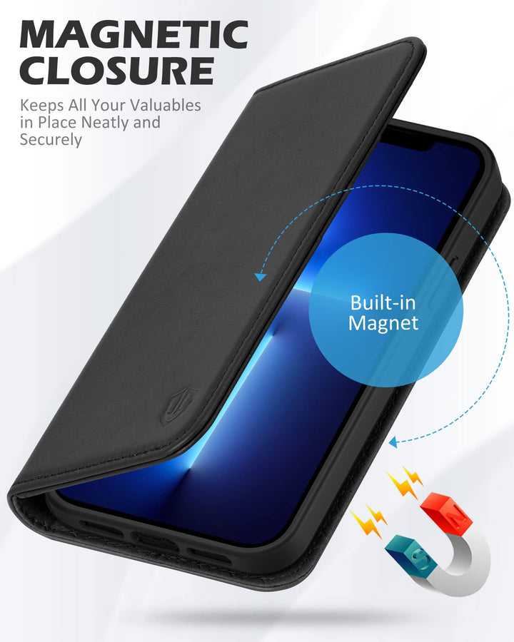 SHIELDON Case for iPhone 13 Pro Max 5G, Genuine Leather